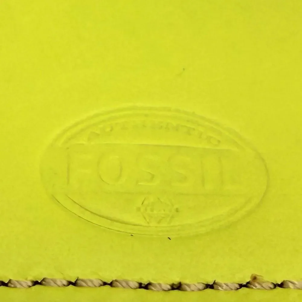 Fossil AUSTIN Yellow Cowhide Leather Turnkey Clasp Mini Wristlet Wallet